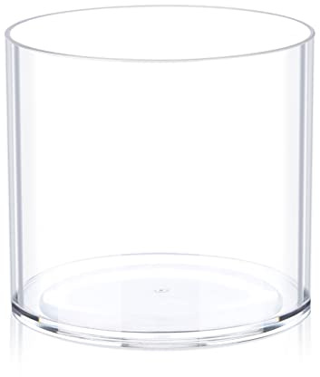 Flower Clear Plastic Vase Centerpiece for Home, Wedding Party, Plastic Clear Cylinder Wide for Flowers, Decorative Wide Mouth Vase for Decor (Not Glass) (6.2'' W*5.9'' H)