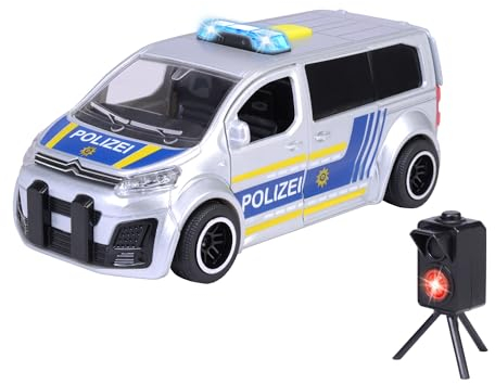 Dickie Toys - Citroën SpaceTourer – 15 cm großes Polizeiauto, inkl. Blitzer, Licht und Sound, Polizeibus für Kinder ab 3 Jahre