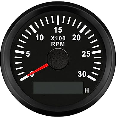 ELING 52 mm Varvräknare 3000 RPM mätare med röd bakgrundsbelysning 12V 24 Volt för traktorer Grävmaskin Marine