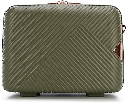 WITTCHEN GL Style Line | Kosmetikkoffer Reisekoffer Handgepäck Kabinengepäck Kosmetiktasche Damen Reiseetui Hartschale aus Polycarbonat Zahlenschloss GL Style Olivgrün