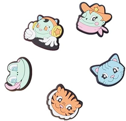 Crocs Jibbitz Shoe Charm 5-pack | Personalize With Jibbitz for Crocs, Unisex Schuh-Charme, Kawaii Cartoons,