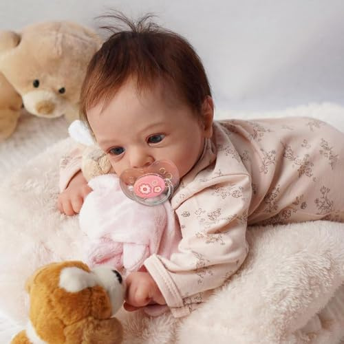 BNNPUU Realistiska Reborn babydockor 50 cm verklighetstrogna babydockor söta grillar mjuk vinyl realistiskt nyfödda äkta liv med sött leende