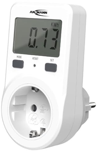 ANSMANN Compteur d'énergie numérique compact APM 1 Compteur de consommation d'électricité Energy Check/Compteur d'électricité jusqu'à 3680 W, fonction mémoire incluse Économiser de l'électricité