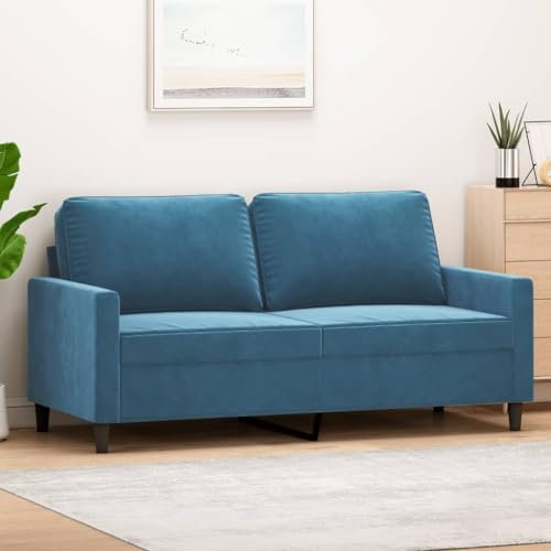 Cozynest 2-Sitzer-Sofa Blau 140 cm Samt