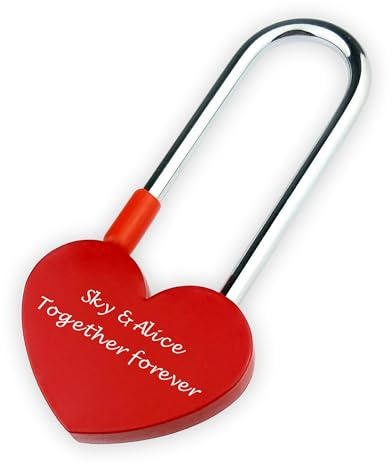 Personalised Padlock Engraved Lock Personalised Padlock for Bridge Love Locks Padlocks for Her Him Girls Couples Lover Custom Gifts for Valentine Day Anniversary Wedding Trip Travel (Design 1)