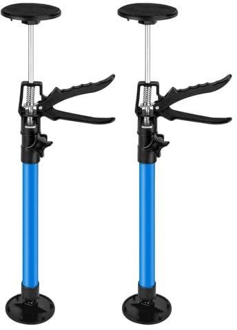 Guolich2Pcs Deckenstütze Montagestütze Einhandstütze Teleskopstütze50-115cm | Belastbar Bis 30 kg,Gerüste Teleskopstange Katzennetz Stützen Höhenverstellbar Für Trockenbau,Ausbau,etc
