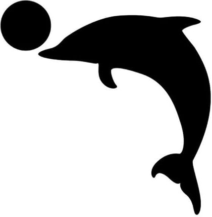 JIFENLI Autoaufkleber 15 * 15CM DOLPHIN Ball Auto Aufkleber Auto Styling Zubehör Dekorative Aufkleber Schwarz/Silber