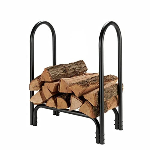 Étagère de rangement pour bois de chauffage en fer pour cheminée, design simple, étagère de rangement en bois durable et robuste pour la maison
