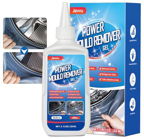 Jevvu Mould Remover, 150ml Mould and Mildew Removal Gel, Household Magic Black Mold Cleaner for Washing Machine, Grout, Tile, Refrigerator, Windows, Bathroom, Kitchen Sink Stain