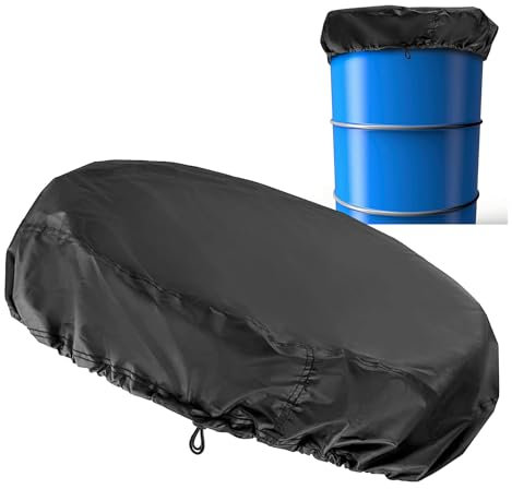 Coperchio per Fusto da 55 Galloni Coperchio per Barile D'Acqua per Contenitore Collettore Acqua in Tessuto Oxford 420 per Barile Universale per Pioggia