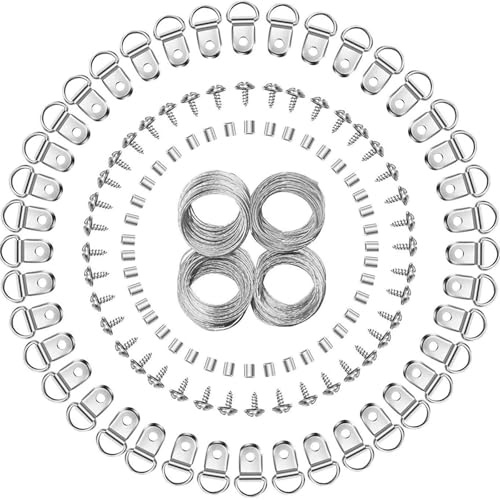 CATOR Juego de 124 ganchos de alambre versátiles para colgar cuadros de 3 metros para una fácil instalación de la imagen, cuelga cuadros, colgar cuadros, cuerda de alambre de acero