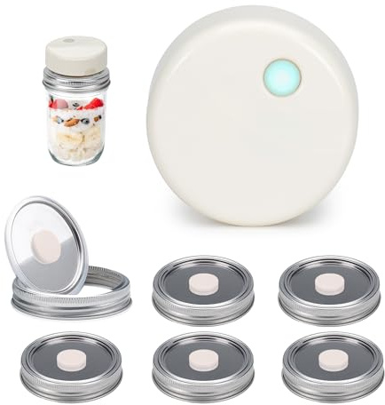 Kit de sellador al vacío eléctrico de tarros Mason 2025, sellador al vacío de boca ancha, compatible con tarros de conservas Ball&Kerr. (tarros MasonSeal)