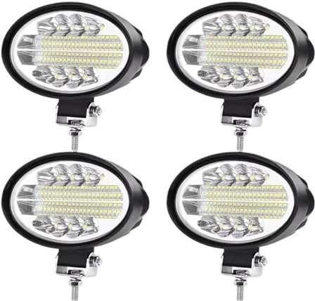Faro Principal Foco LED Tractor Luz Trabajo Ovalada Lámpara Coche 5 Pulgadas 12V 24V Faro Cabina Todoterreno Grúa Minera Camión Volquete Carretilla Elevadora ATV Faros Delanteros(4 Piece)