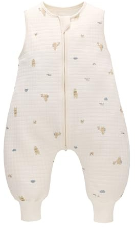Baby Schlafsack mit Füßen 1.0 TOG Schlafsack 100% Baumwolle Ganzjahres Schlafsack Babyschlafsack mit Beinen