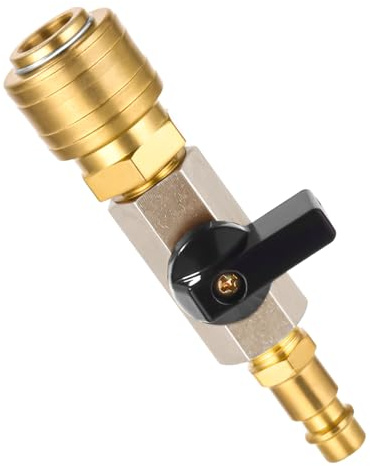 TIDEVAN Druckluftshanne,Schnellkupplung für Druckluft,1/4 Zoll Druckluftverteiler,Messingverteiler NW 7.2 Luftgetriebe Luftfüllventil mit Düse 7,2 NW Kugelhahn Absperrventil