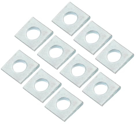 PATIKIL Arandelas Cuadradas Biseladas M12 10 Pcs Espesor 2 A 6.7mm Arandelas Cuña De Uso Pesado Galvanizadas En Acero Al Carbón Para Nivelación De Calzas Hardware De Sujeción Blanco