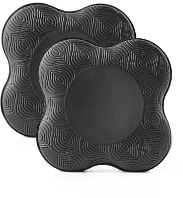 Myga Yoga Support Pads – Pack of 2 Foam Knee Pads for Wrists, Knees, Elbows, Hands & Feet – Non-Slip, Lightweight & Travel-Friendly Joint Cushions for Pilates & Floor Exercise – Black/Grey (Black)