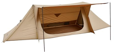 VEVOR Campingzelt, leichtes Bushcraft-Zelt mit Ofenanschluss & 2 Planenstangen, Winterzelte, tragbare 4-Jahreszeiten-Zelte für 2 Personen zum Wandern, Angeln, Jagen & Rucksackreisen