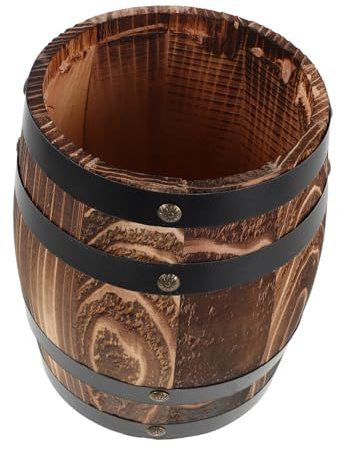 Seau de Rangement de Tonneau en Bois pour Fourchettes et Cuillères