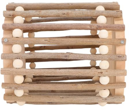 Aramox Jouet pour Oiseaux, échelle en Bois, Conception à Double Trou pour la Stimulation Mentale et l'exercice Physique pour Les Oiseaux