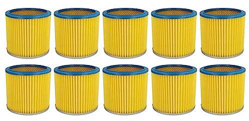 vhbw 10x Faltenfilter kompatibel mit Aqua Vac Super 40, 30, 760, 22, 615 S1, 615 S2 Staubsauger - Filter, Patronenfilter, blau gelb