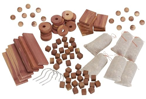 Household Essentials Cedar for Closets Value Accessory Kit, 96 Pieces, Natural