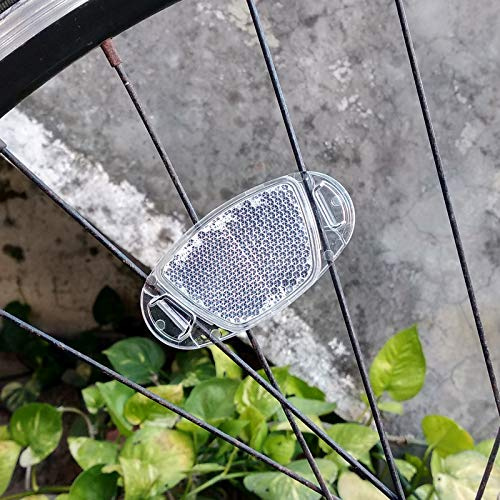 MFC PRO Bike Wheel Reflectors, 2PCS Plastic Bicycle Wheel Reflectors for Night Riding, Safety for Road Mountain Bicycle Night Riding (White)