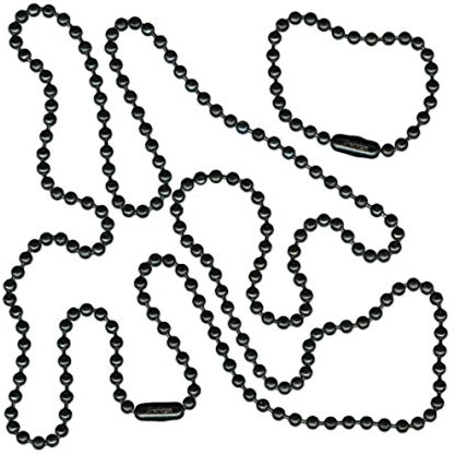 Graphotype™ US Special Forces Erkennungsmarken-Ketten-Set aus Edelstahl, PVD/DLC beschichtet, 69 cm und 11,5 cm Ketten mit Verbindungsstücken