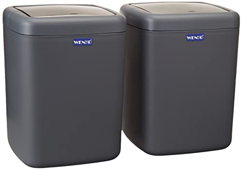 Wenko 23979100 2 cubos con tapa abatible Barcelona S Anthrazit