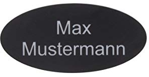 Gravurheim Briefkastenschild Türschild individuelle Gravur Name | selbstklebend - personalisiert | Kunststoff - Plastik | viele Farben und Größen (8x3,5cm Oval, Schwarz-Silber)