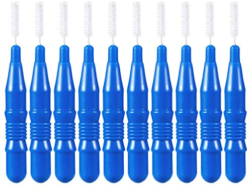 Milisten 50 Stück Interdentalbürsten, Zahnstocher, Zahnseide, Zahnhygiene, Reinigungsbürste, Mundpflege, Zahnseide, Werkzeug 2,5 mm, Blau