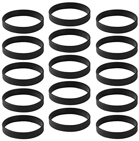 yotijar 15 Stück/Packung Einfache Silikon Armbänder Mode Gummiarmbänder - Schwarz
