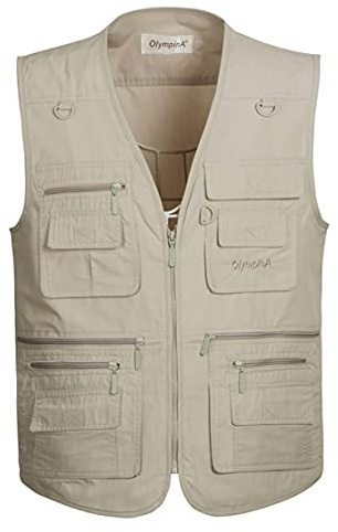 Hwalleum Gilet casual da uomo, estivo, leggero, multitasche, traspirante, ad asciugatura rapida, multifunzionale, taglie forti, per lavoro, viaggi, pesca, caccia, fotografia e campeggio, XXL