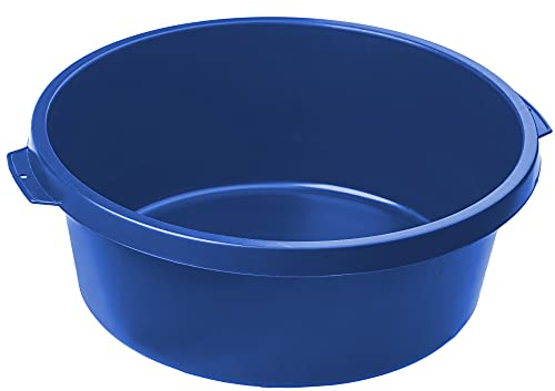 KADAX - Bassine à mortier ronde et robuste - En plastique avec des poignées - Pour les chantiers de construction, le jardin, l'eau, le ciment, le nettoyage - 1 L, 11,5 L