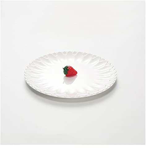 Indoor or Ourdoor Dinner Plates Melamine Dinner Plates 8.94inch Round Dinnerware Dishes for Indoor and Outdoor Use Break-Resistant(White) Pizza Pasta Serving Plates Dessert Dishes (Color : A)