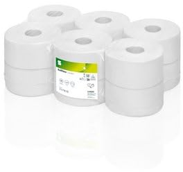 12 Toilettenpapier Großrollen 2-lagig – 8.640 Blatt – Ø Hülse: 6 cm/Ø Rolle: 18 cm - Made in Germany - EU Ecolabel zertifiziert - JT1 kompatibel - Jumborolle aus 100% Recyclingpapier - Satino
