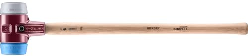 Halder Simplex Sledgehammer 80mm – Dual Faces, TPE-Soft & TPE-Mid Inserts, Cast Iron Housing with Protection Sleeve, Hickory Handle, Stone, Masonry & Assembly – 3013.081