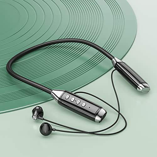 Halsband hörlurar Bluetooth V5.3, 60 timmars speltid, brusreducerande sporthörlurar för mobiltelefon hörlurar med magnetiska öronsnäckor och mikrofon, vattentäta in-ear hörlurar trådlösa
