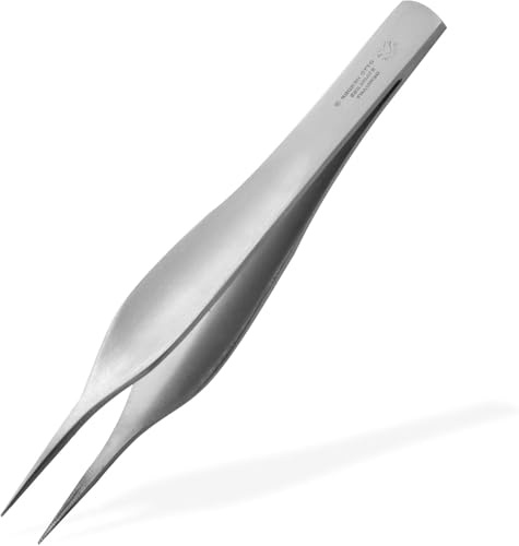 OTTO HERDER splitterpincett 8 cm, spetspincett av instrumentstål, medicinsk pincett med mikrotandning