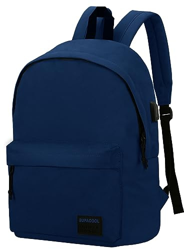 SUPACOOL Mochila ligera para laptop, mochila con puerto de carga USB, mochila casual