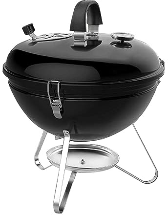 Barbecue au charbon de bois Four rond braisé à isolation au charbon de bois pour le contrôle de la flamme, pour le camping en plein air Petit gril de table pliant