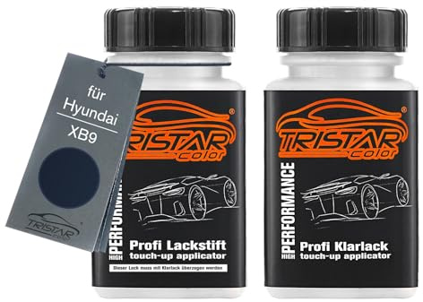 TRISTARcolor Autolack Lackstift Set für Hyundai XB9 Carbon Blue S. Basislack Klarlack je 50ml