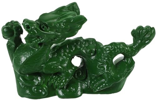 MAGICLULU Chinesische Fengshui-Drachenfigur Aus Holz 10 cm Große Handgeschnitzte Mini-Drachenskulptur Aus Holz Chinesische Tierkreiszeichen-Drachenfiguren Zum Jahr des Drachen Im