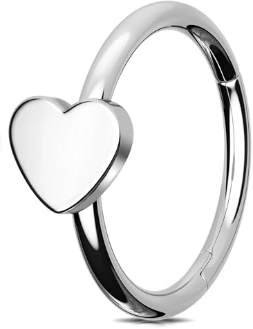Jewseen Herz Knorpel Ohrring 16G 18G 20G Nase Piercing Schmuck Edelstahl Septum Piercing Helix Piercing Schmuck für Frauen Männer