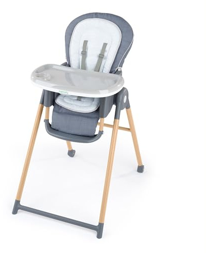 Ingenuity Chaise haute de luxe Proper Positioner Deluxe High Chair - Sige bb convertible 7 en 1, pieds en faux bois, unisexe, pour les 0-36 mois