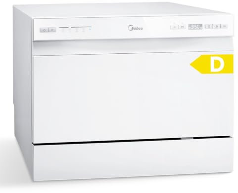 Midea Mini Geschirrspüler 6 Maßgedecke, 6+1 Programme, IOT-Steuerung, Startzeitvorwahl, Extra Trockungs-Funktion, Tischgeschirrspüler Ideal für Kleine Wohnungen, 2024 NEUES Modell