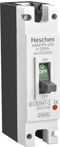 Heschen DC Molded Case Circuit Breaker MCCB, 1 Poles, DC 250V, Photovoltaic Circuit Breaker, for Solar PV System Solar Panels Grid System (HSM1PV-250 250A)