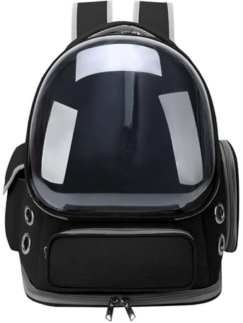 GixDix Cat Backpack Carrier for Cats and Small Dogs, Breathable Cat Bubble Backpack, Airline Approved Pet Travel Carrier for Hiking Camping Outdoor(Black)