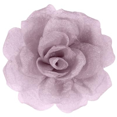 Mecool Haarspange Rose Brosche Kopfschmuck Blume Haarspange Haarspange Rose Haar Barrette Zubehör für Frauen Mädchen Party Hochzeit-Lila Farbe(8cm)