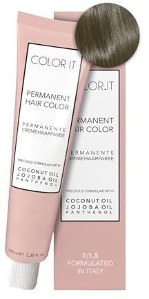 COLOR.IT by BM - Permanente Haarfarbe in Salonqualität, 100ml (7.18 Mittelblond Asch Matt, 1er Pack)